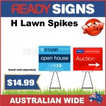 H Lawn Spike - Metal Sign Frame for Corflute Signs